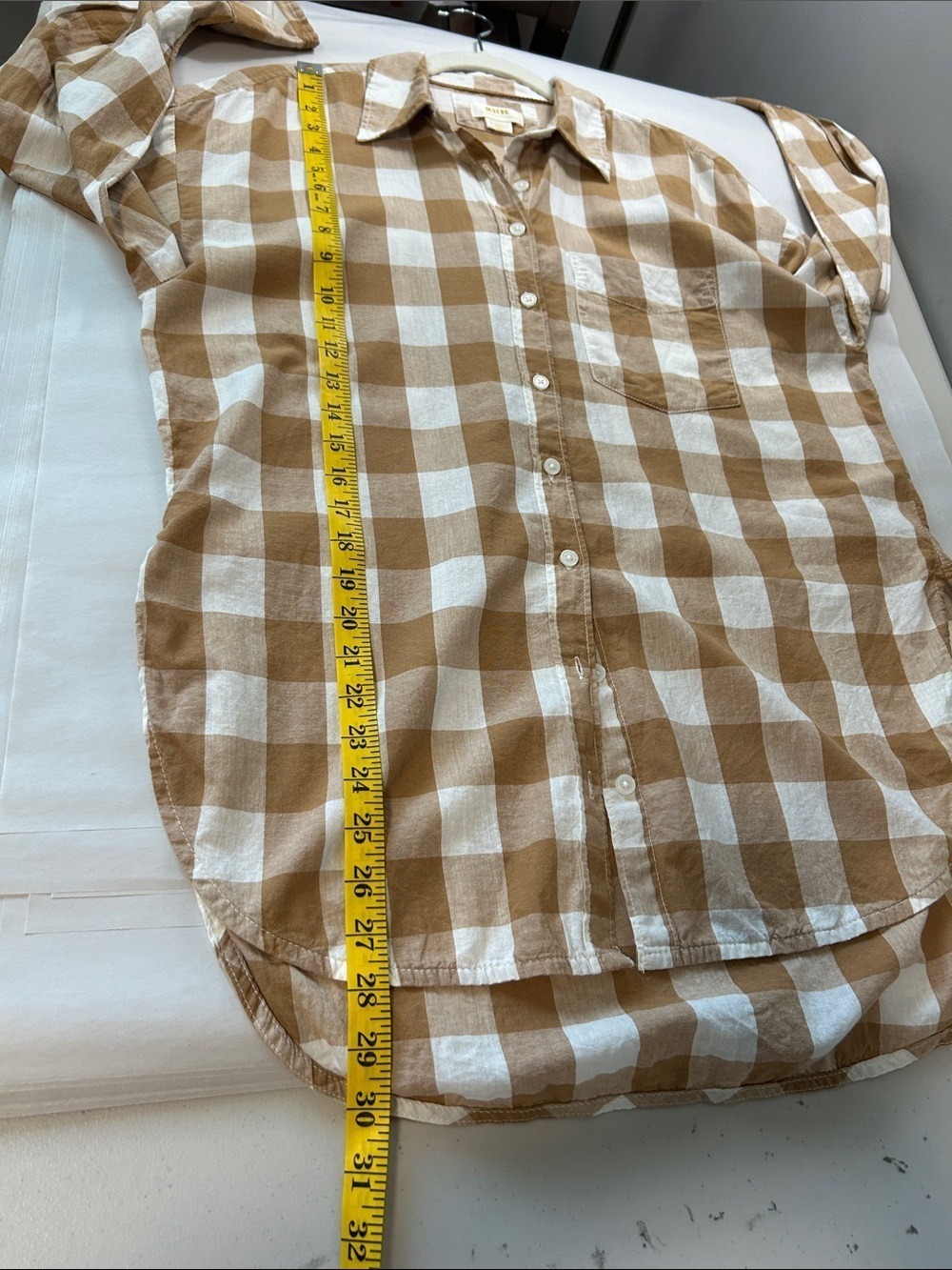 Anthropologie Maeve Bennet Button Down Oversized Buffalo Check Shirt - Picture 9 of 12